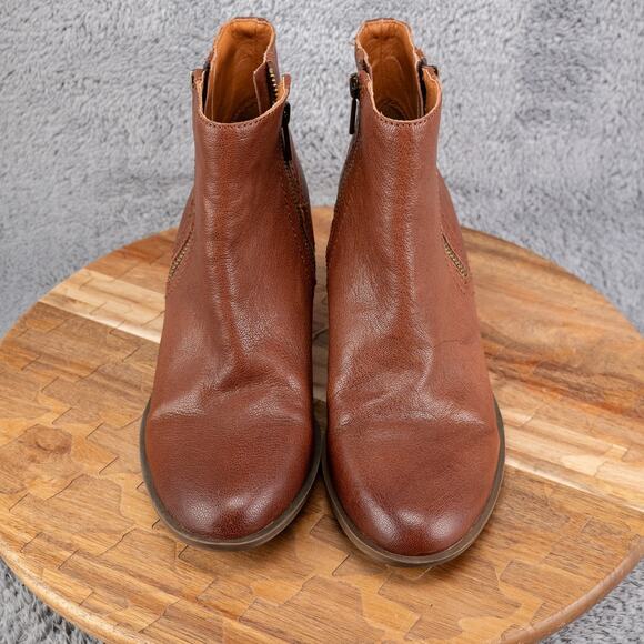 LUCKY BRAND Brown Toffee Leather Basel Ankle Bootie Women's 8.5 - Picture 2 of 7